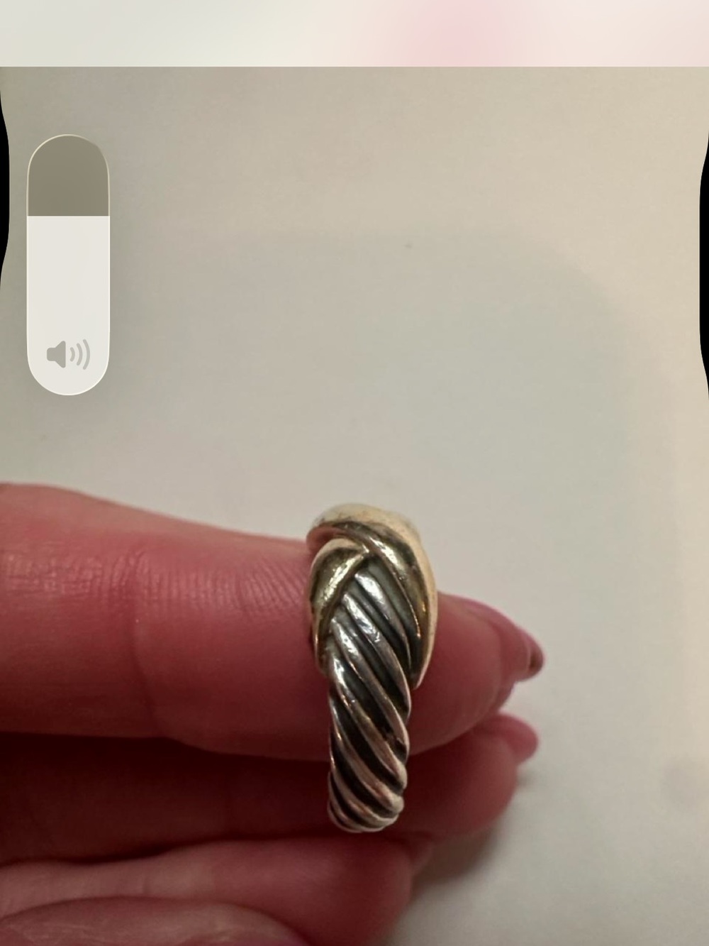 100% Authentic Rare David Yurman Two-Tone Twisted Cable Ring in Silver and Gold - Picture 10 of 16